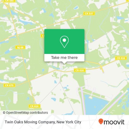 Twin Oaks Moving Company map