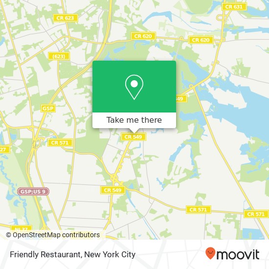 Mapa de Friendly Restaurant