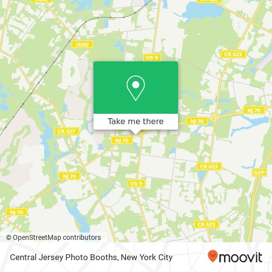 Central Jersey Photo Booths map