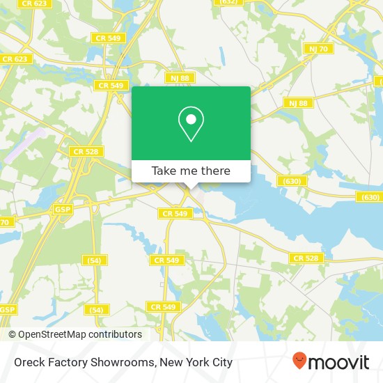 Mapa de Oreck Factory Showrooms