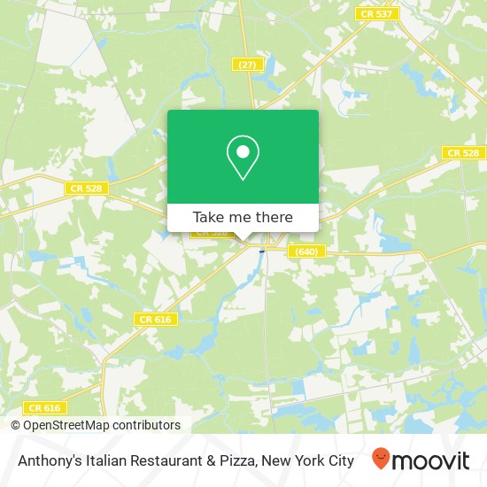 Mapa de Anthony's Italian Restaurant & Pizza