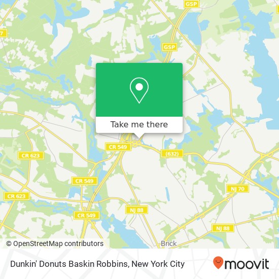 Dunkin' Donuts Baskin Robbins map