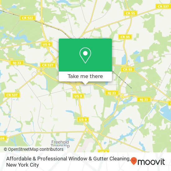 Affordable & Professional Window & Gutter Cleaning map