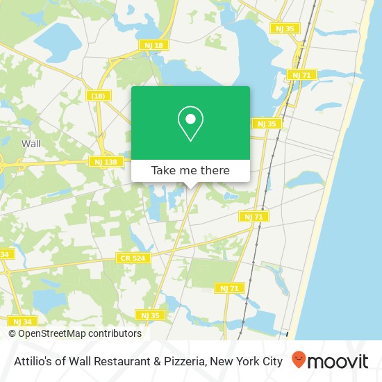 Mapa de Attilio's of Wall Restaurant & Pizzeria
