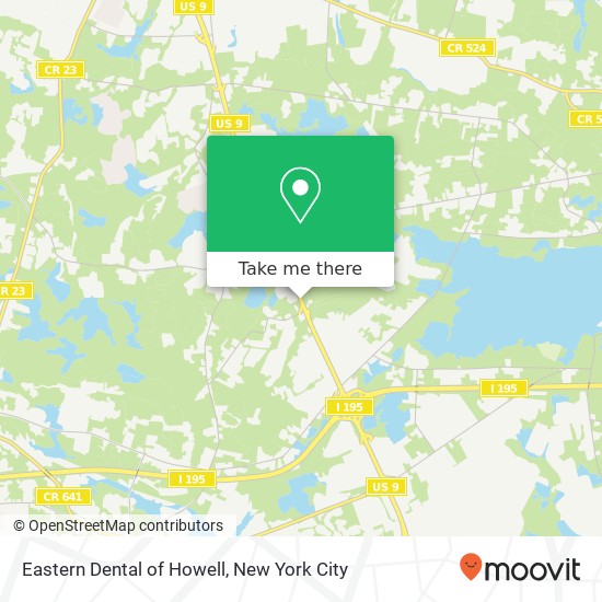 Eastern Dental of Howell map