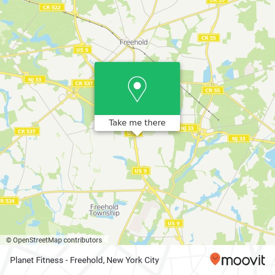 Mapa de Planet Fitness - Freehold