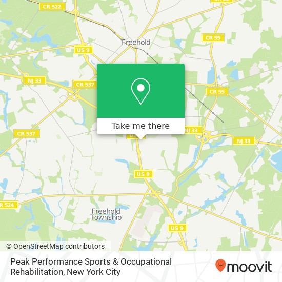 Mapa de Peak Performance Sports & Occupational Rehabilitation