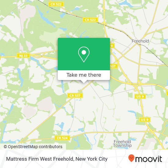 Mattress Firm West Freehold map