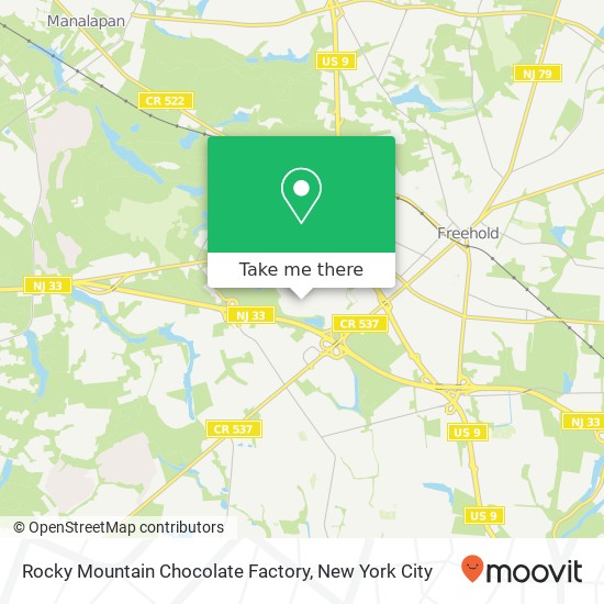 Mapa de Rocky Mountain Chocolate Factory