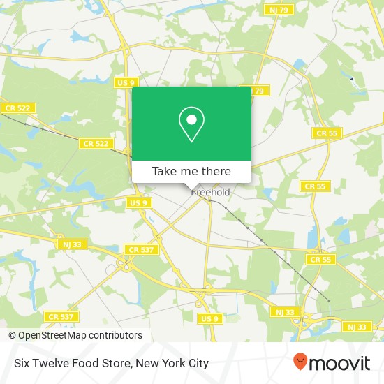 Mapa de Six Twelve Food Store