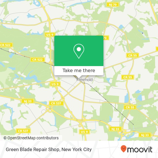 Green Blade Repair Shop map