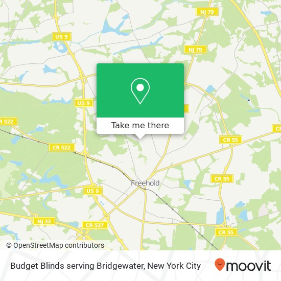 Mapa de Budget Blinds serving Bridgewater