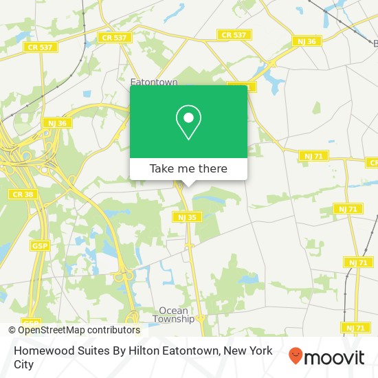 Mapa de Homewood Suites By Hilton Eatontown