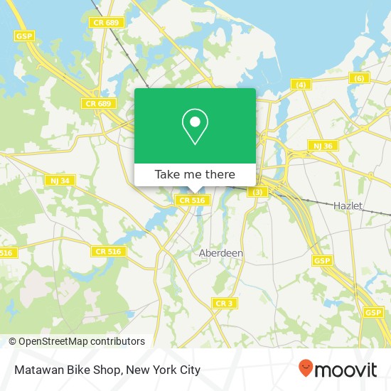 Mapa de Matawan Bike Shop