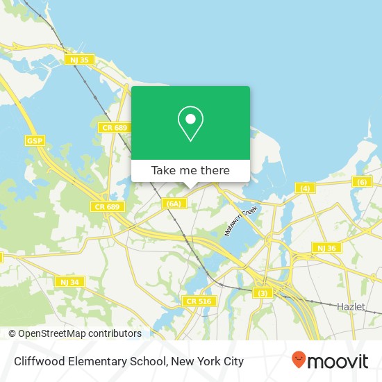 Cliffwood Elementary School map