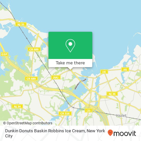 Dunkin Donuts Baskin Robbins Ice Cream map