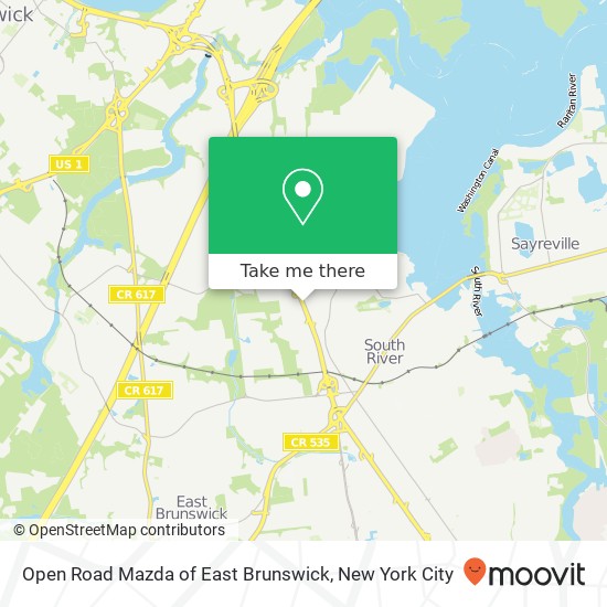 Open Road Mazda of East Brunswick map