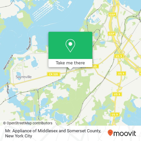 Mr. Appliance of Middlesex and Somerset County map