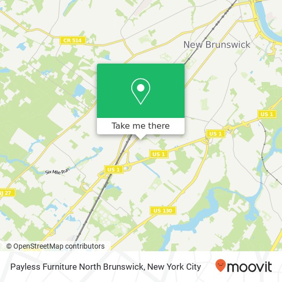 Mapa de Payless Furniture North Brunswick