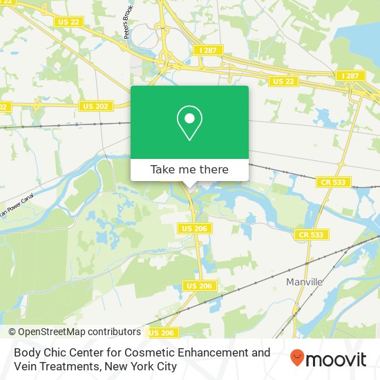 Body Chic Center for Cosmetic Enhancement and Vein Treatments map