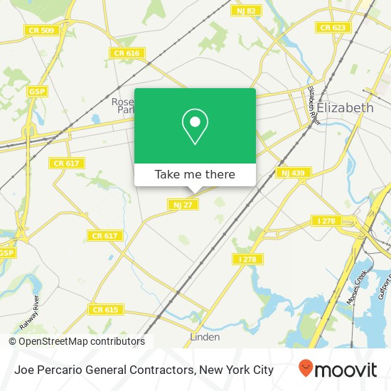 Joe Percario General Contractors map