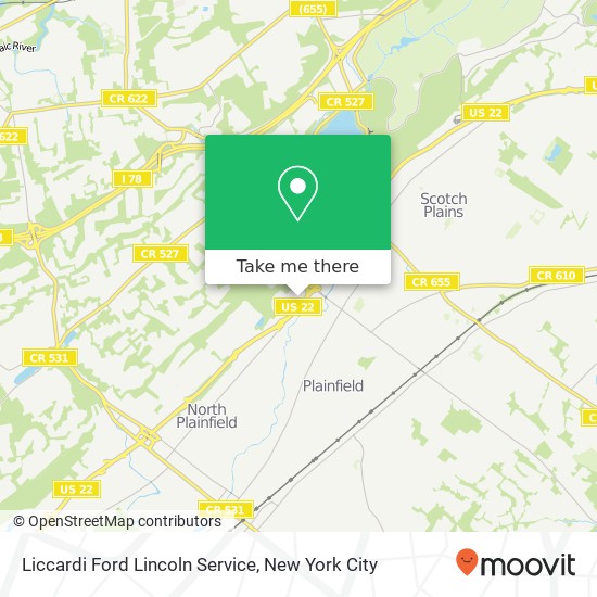 Liccardi Ford Lincoln Service map