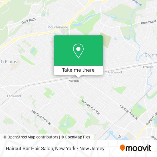How to get to Haircut Bar Hair Salon in Westfield, Nj by Bus, Train, Light  Rail or Subway?