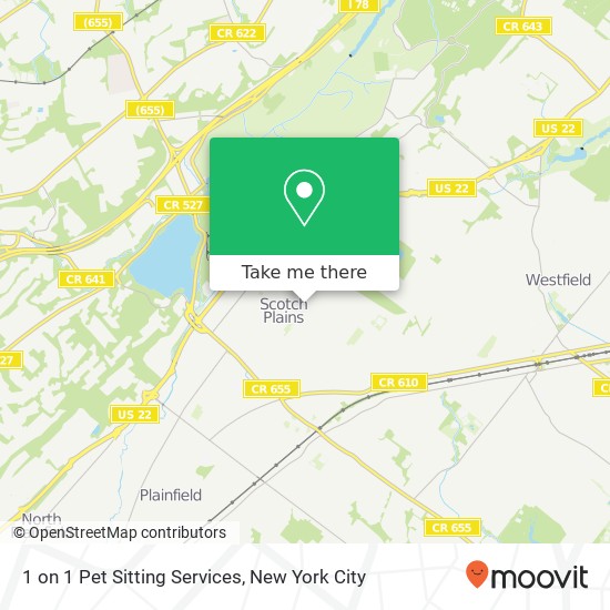 Mapa de 1 on 1 Pet Sitting Services