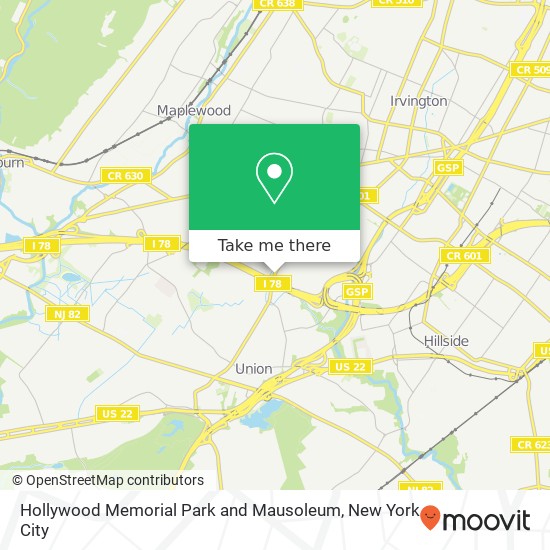 Hollywood Memorial Park and Mausoleum map