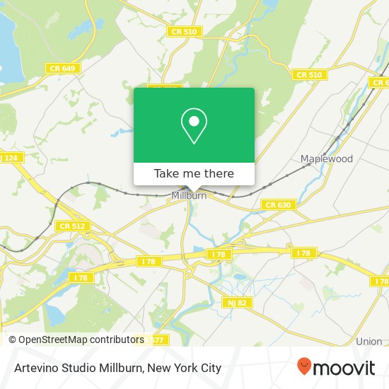 Mapa de Artevino Studio Millburn