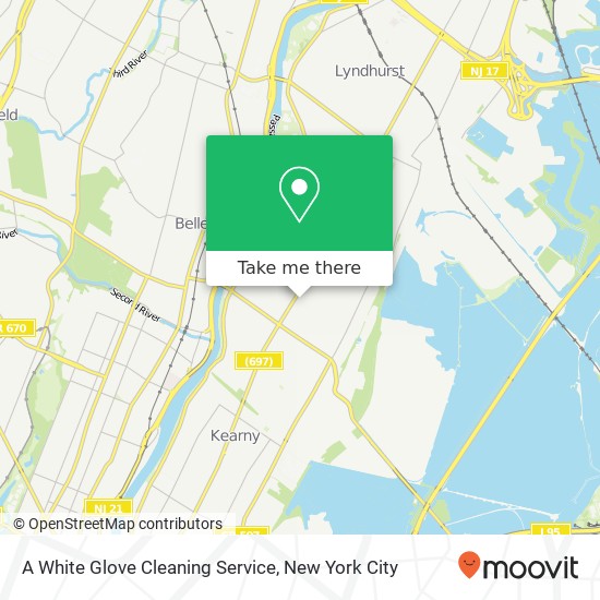 A White Glove Cleaning Service map