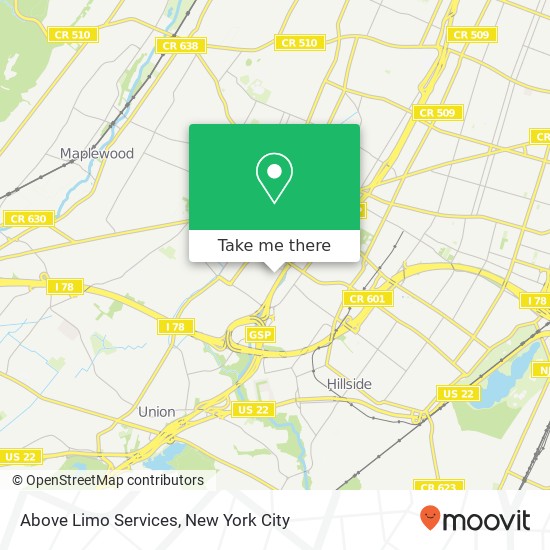 Mapa de Above Limo Services