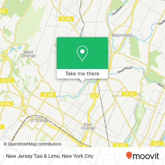 New Jersey Taxi & Limo map