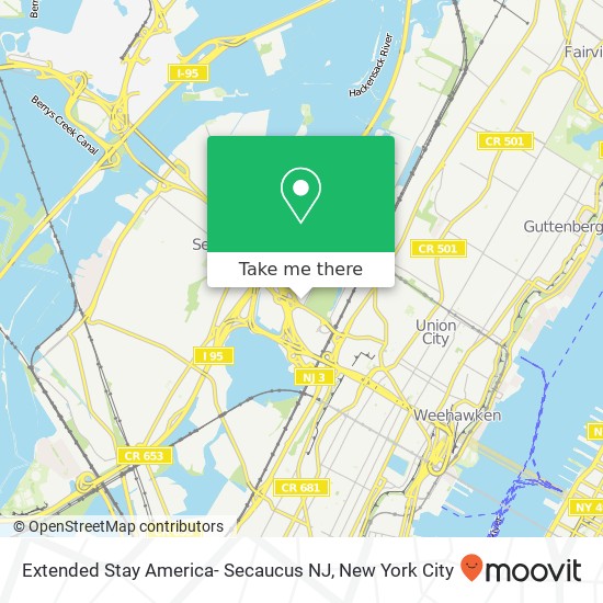 Mapa de Extended Stay America- Secaucus NJ