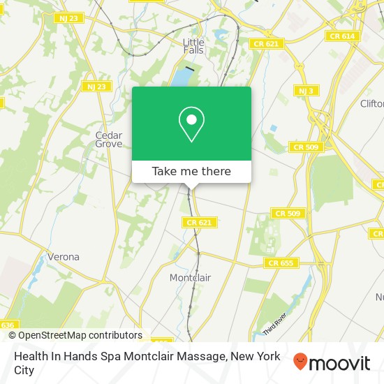 Mapa de Health In Hands Spa Montclair Massage