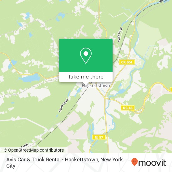 Mapa de Avis Car & Truck Rental - Hackettstown