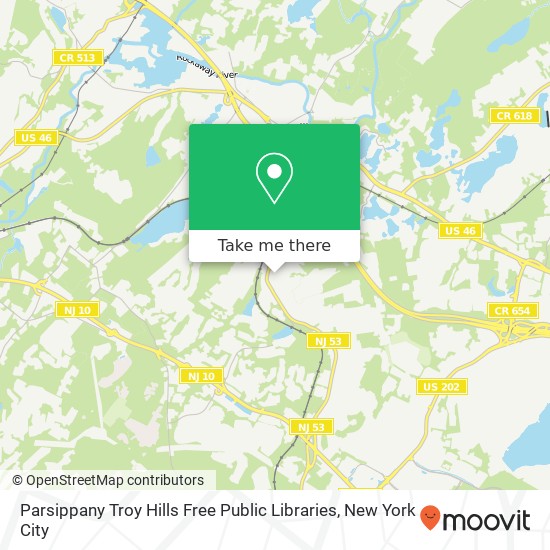 Parsippany Troy Hills Free Public Libraries map