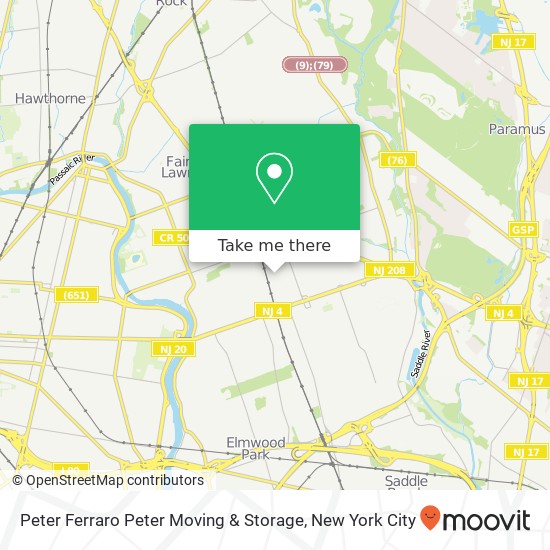 Peter Ferraro Peter Moving & Storage map