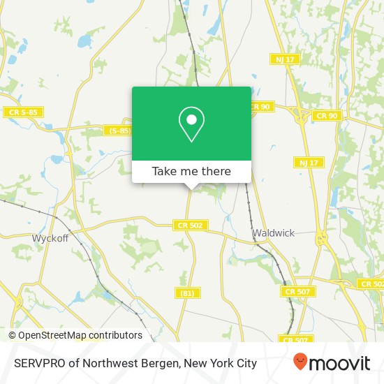 SERVPRO of Northwest Bergen map