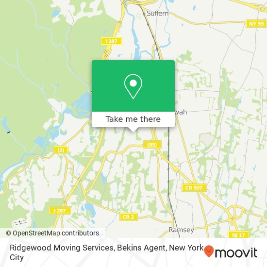 Ridgewood Moving Services, Bekins Agent map