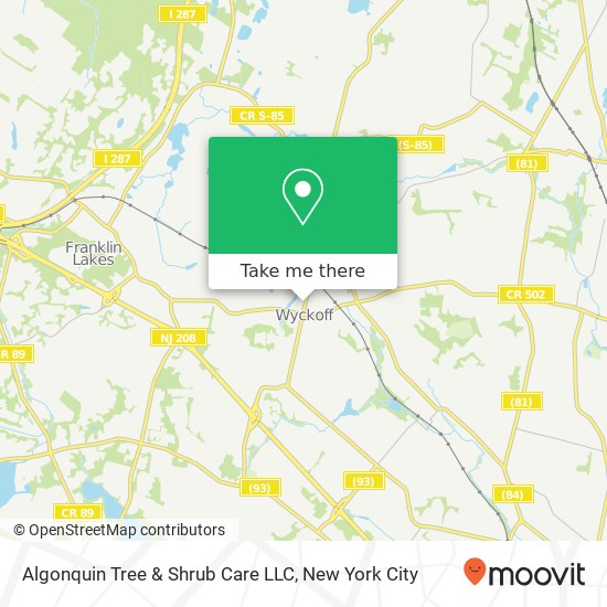 Algonquin Tree & Shrub Care LLC map