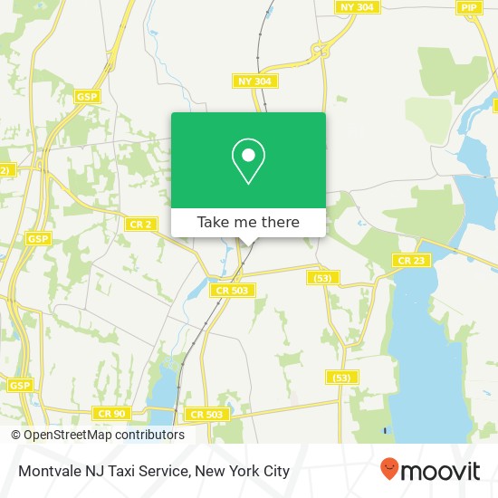 Mapa de Montvale NJ Taxi Service