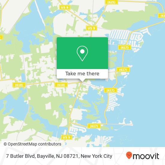 Mapa de 7 Butler Blvd, Bayville, NJ 08721