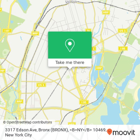 3317 Edson Ave, Bronx (BRONX), <B>NY< / B> 10469 map