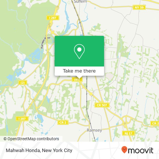 Mapa de Mahwah Honda