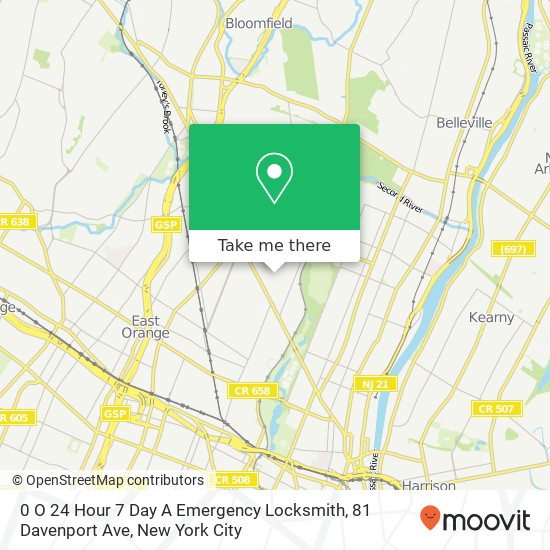 0 O 24 Hour 7 Day A Emergency Locksmith, 81 Davenport Ave map