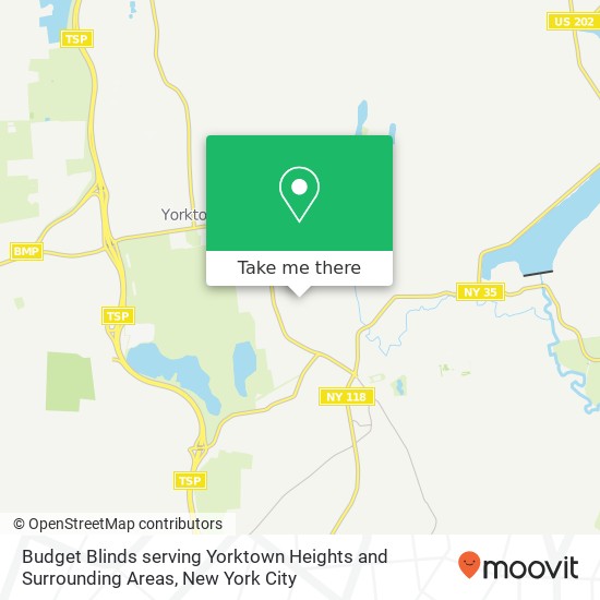 Mapa de Budget Blinds serving Yorktown Heights and Surrounding Areas