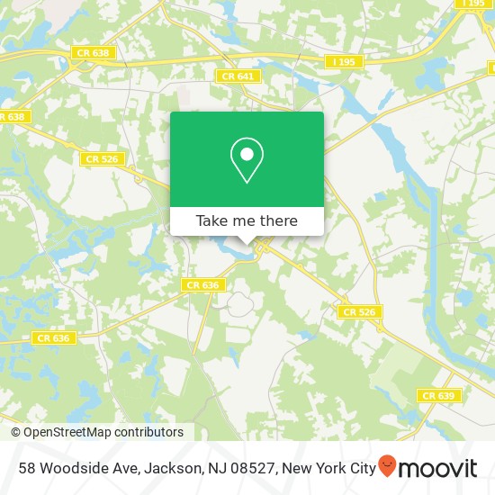 Mapa de 58 Woodside Ave, Jackson, NJ 08527