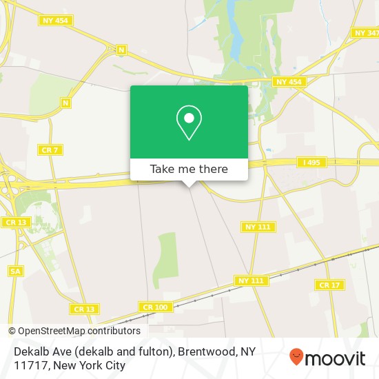 Mapa de Dekalb Ave (dekalb and fulton), Brentwood, NY 11717