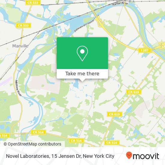 Mapa de Novel Laboratories, 15 Jensen Dr